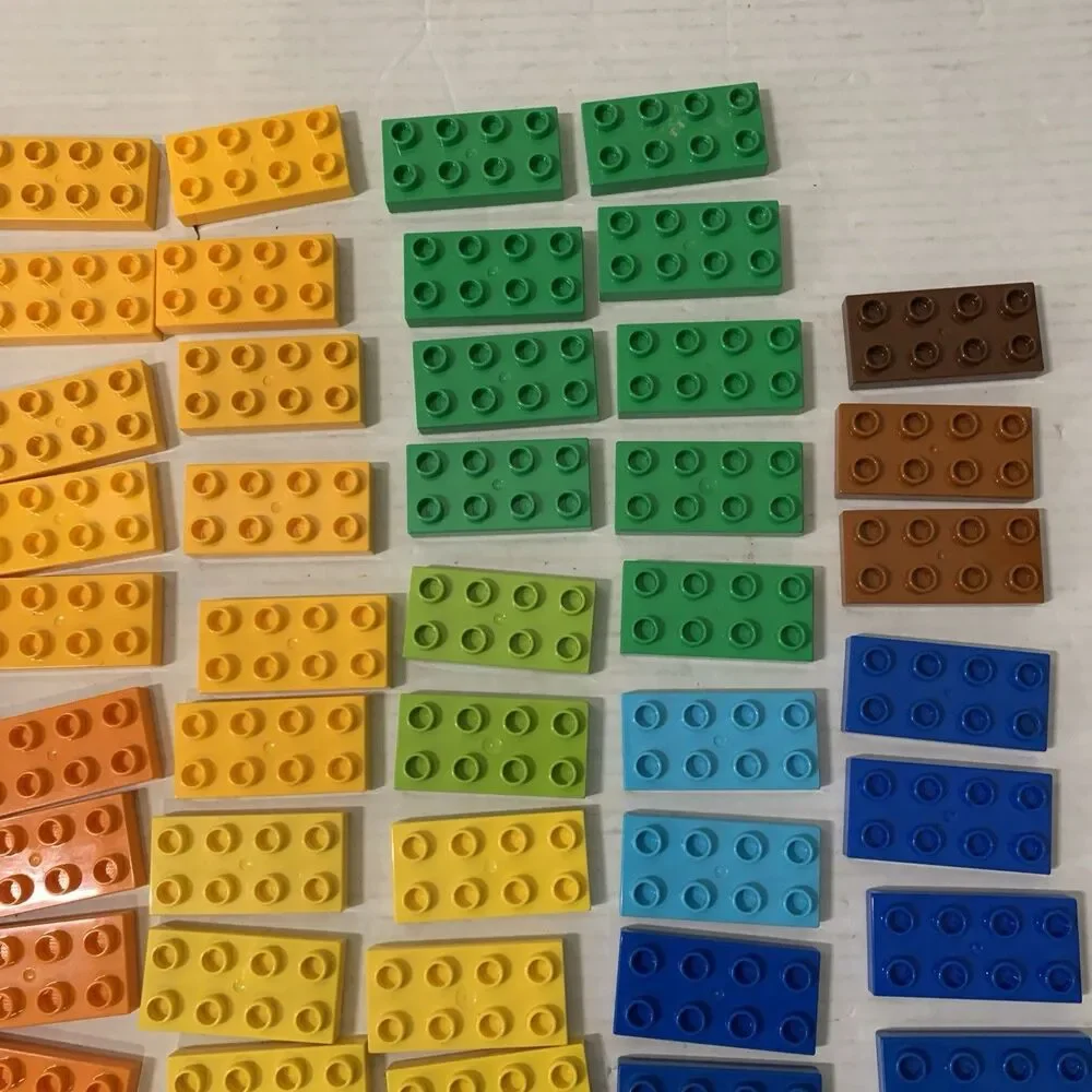 LEGO Duplo 4x2x1 Blocks Plate‎ Red Yellow Green Orange Brown Blue Large Lot 80+
